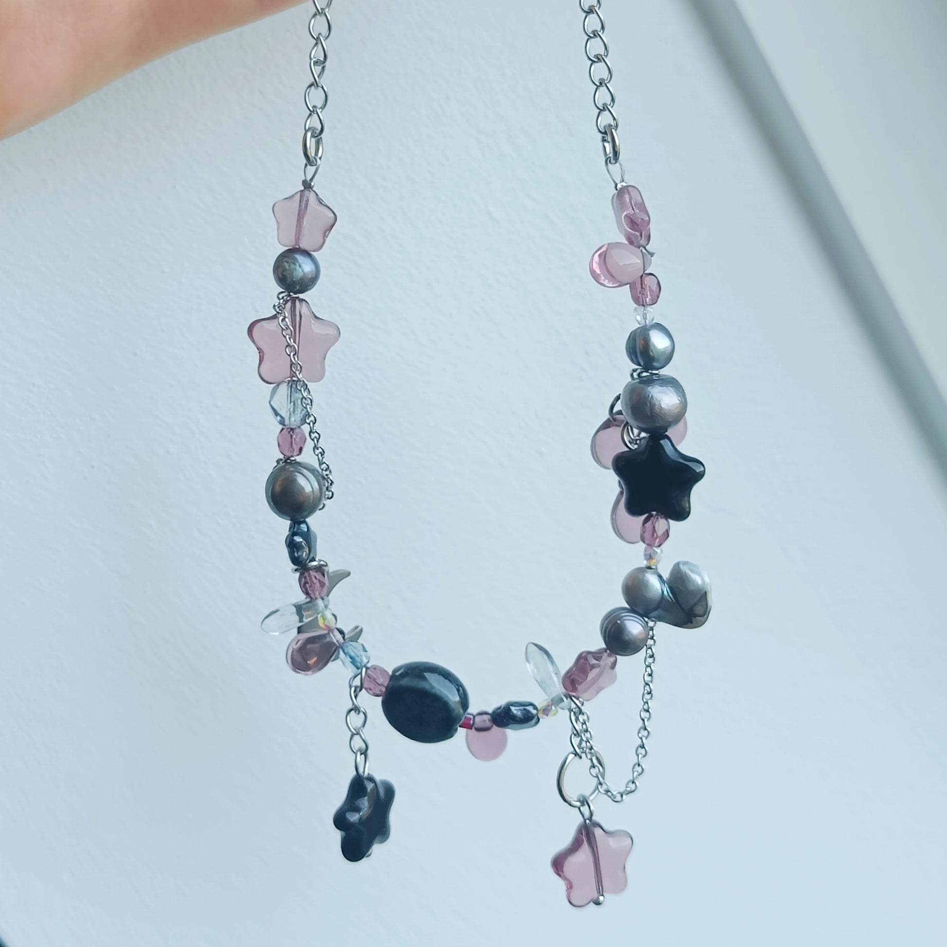 PURPLE NEW MOON CHAIN NECKLACE