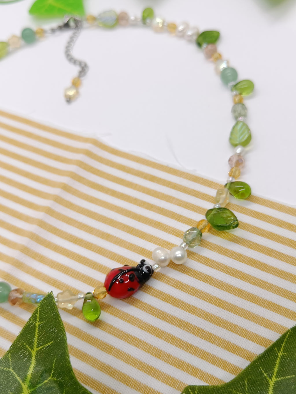 SILLY LADYBUG BEADED NECKLACE