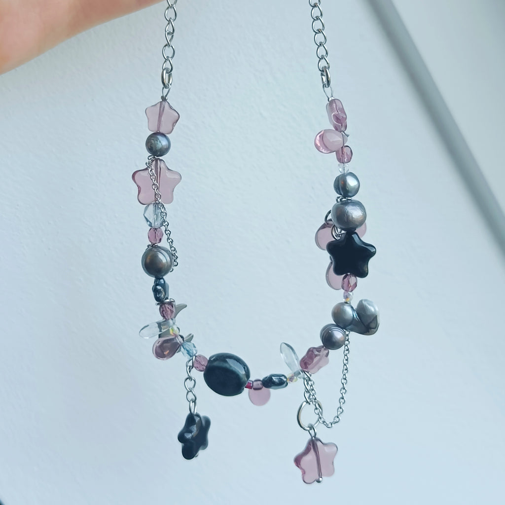 PURPLE NEW MOON CHAIN NECKLACE