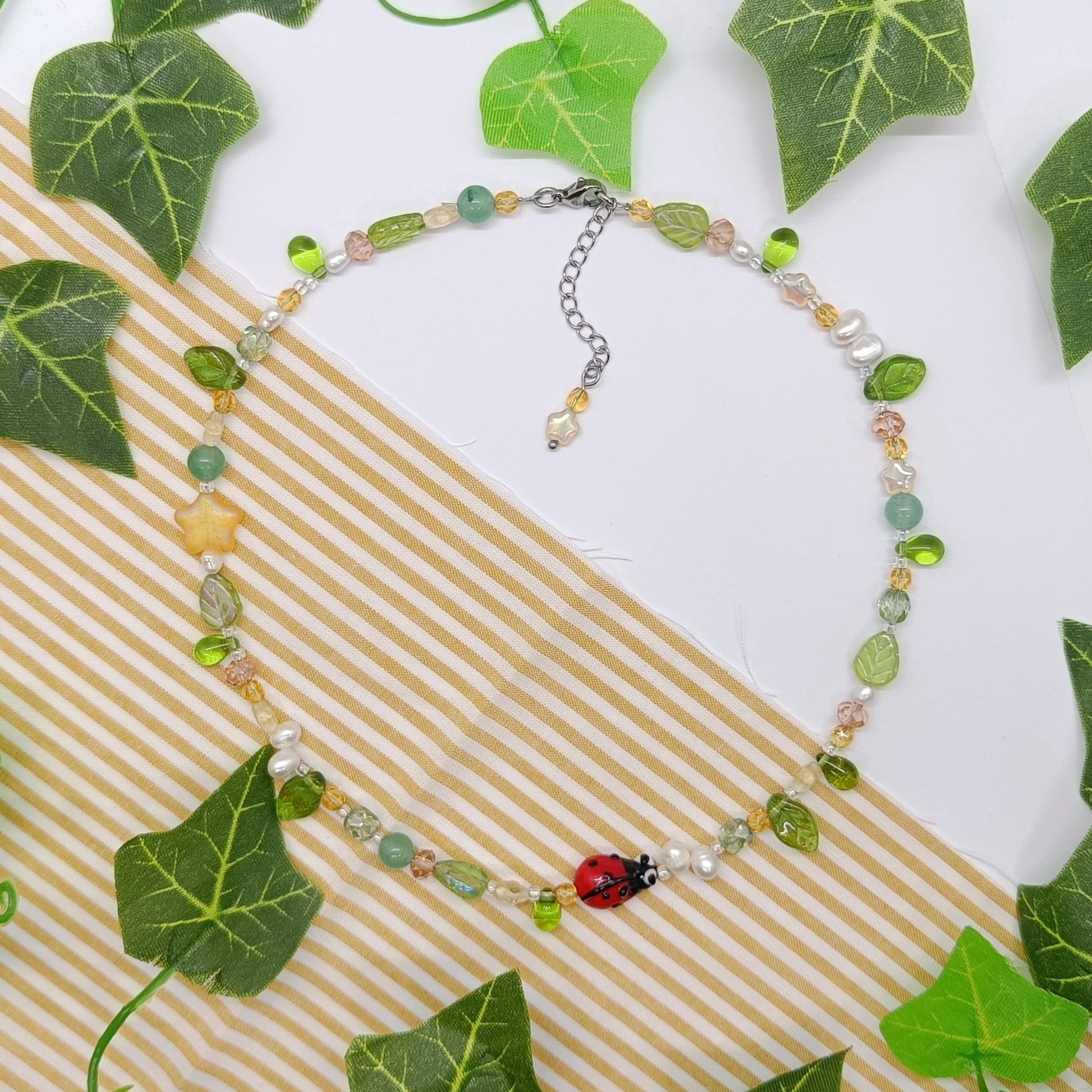 SILLY LADYBUG BEADED NECKLACE