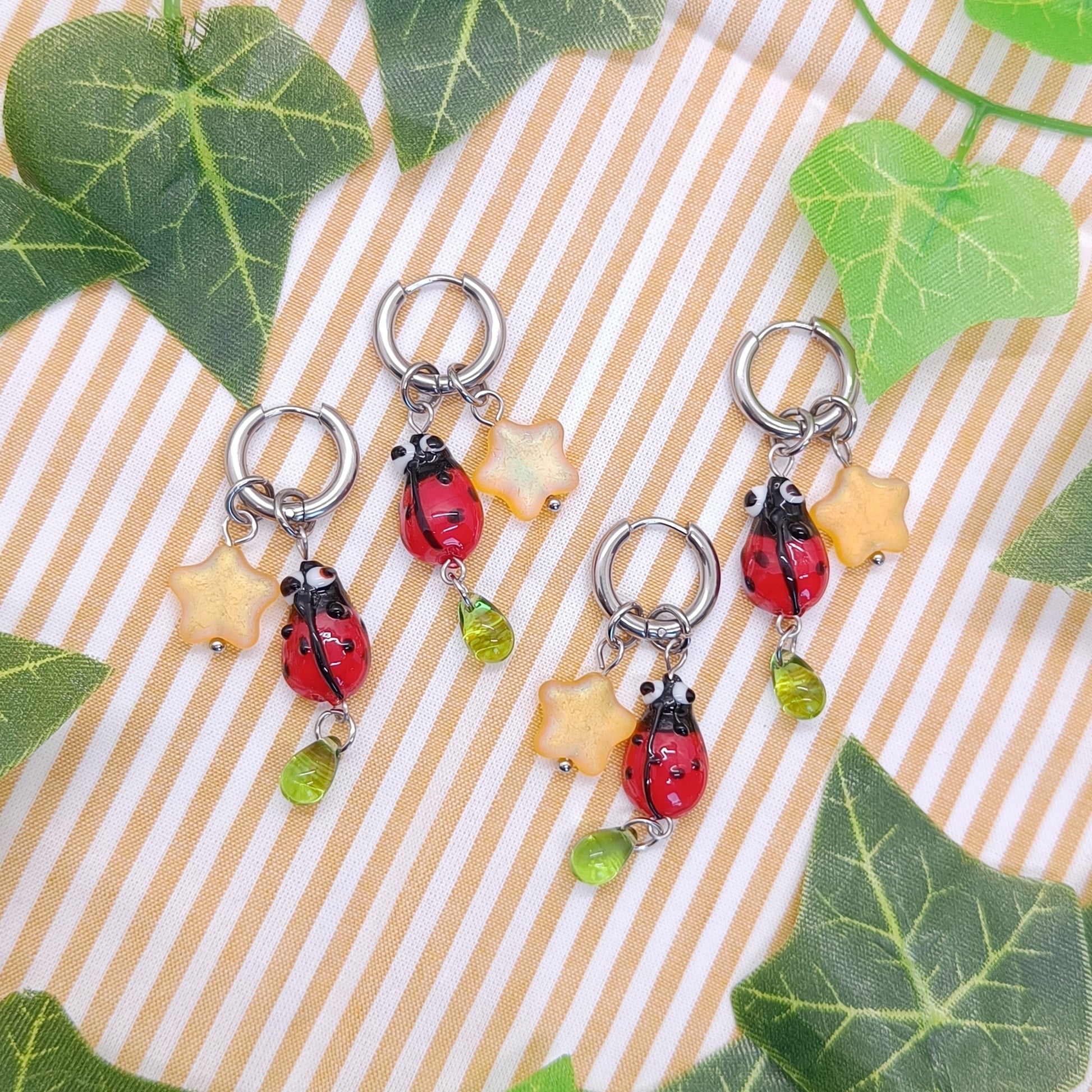 SILLY LADYBUG HOOPS